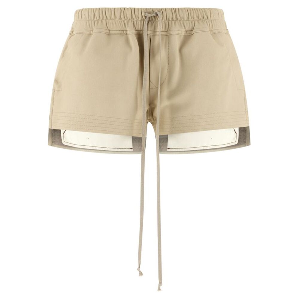 Rick Owens Beige Lamb Leather Bermuda Women's Shorts